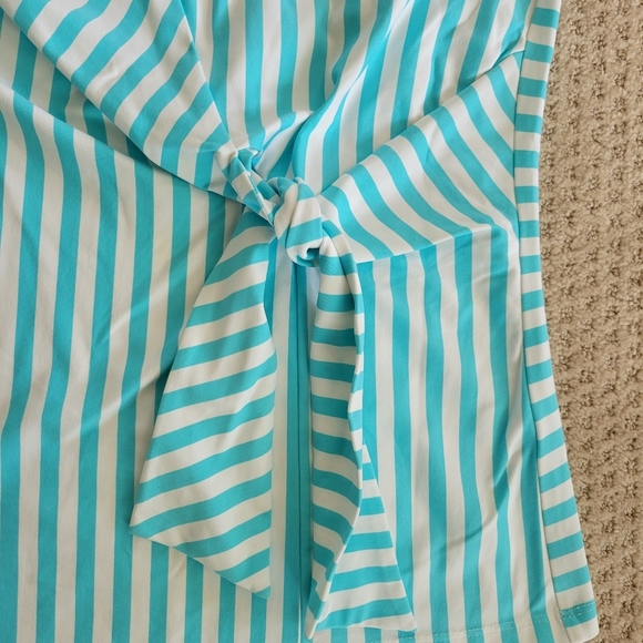 J. McLaughlin Sleeveless Stripe Tie Front Top Small Catalina Cloth Nautical - Picture 3 of 5